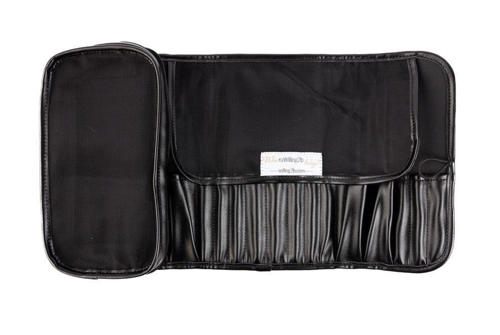 Black Quilted Vinyl Makeup Organizer