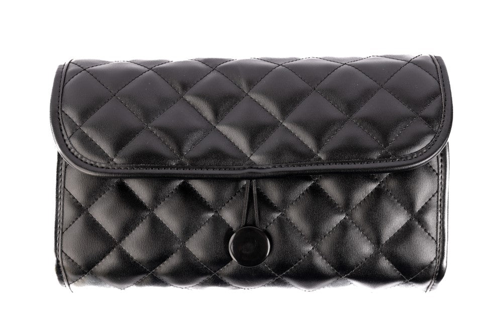 Black Quilted Vinyl Makeup Organizer