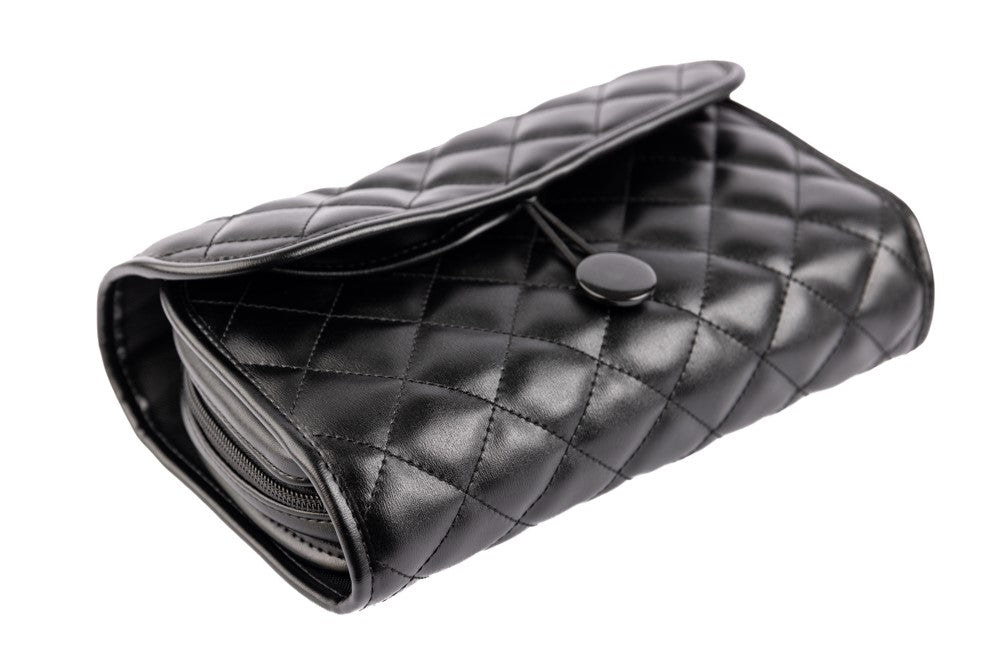 Black Quilted Vinyl Makeup Organizer